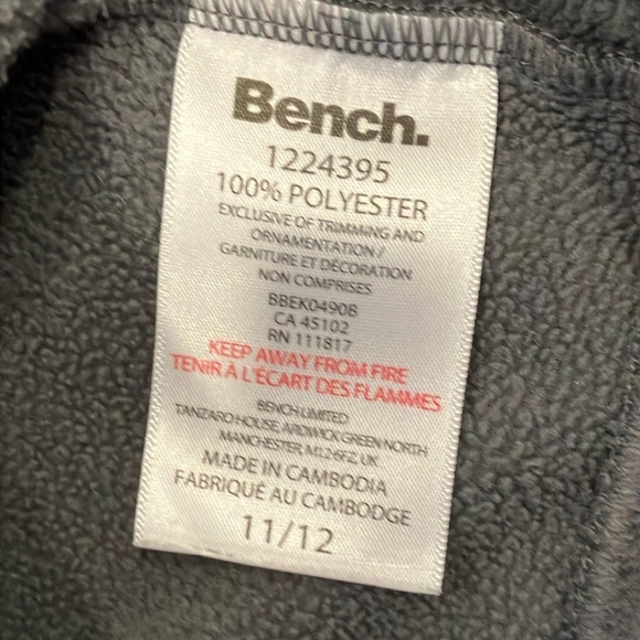 Bench size youth 11-12 years Gray Fleece zip sweater / light Jacket - Picture 5 of 16